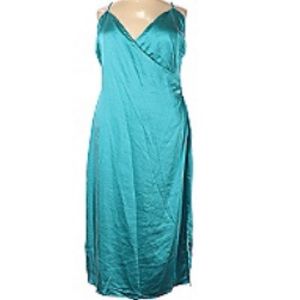 NWT NastyGal Teal Satin Cocktail Dress